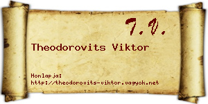 Theodorovits Viktor névjegykártya